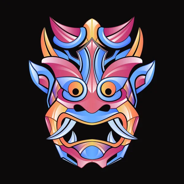 Resumen Colorful Warrior Máscara Diseño Con Color Gradiente — Vector de stock