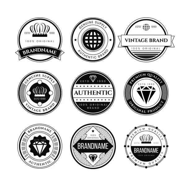 Set Von Retro Vintage Badge Und Label — Stockvektor