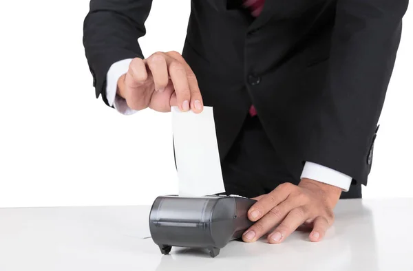 Credit card swipe through terminal. — Stock Photo, Image