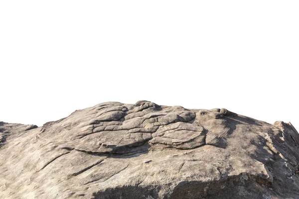白い背景に隔離された山の岩の一部に位置する崖の石 — ストック写真