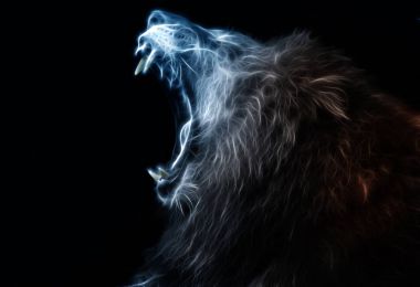 Aslan dijital illüstrasyon