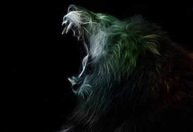 Aslan dijital illüstrasyon