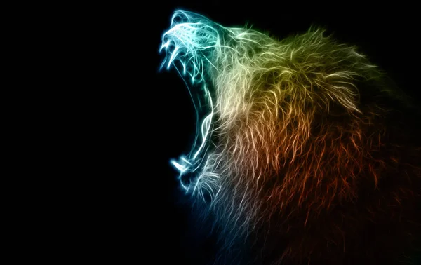 Цифровая иллюстрация льва — стоковое фото