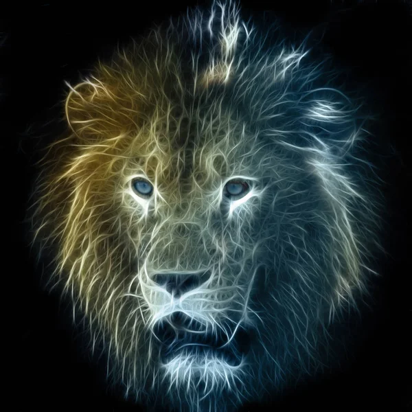 数码插画的狮子 图库图片