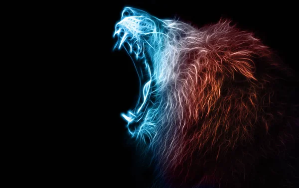 Digitale Illustration Eines Löwen Stockbild