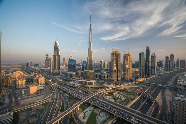 Dubai stad vanaf het bovenaanzicht Stockfoto