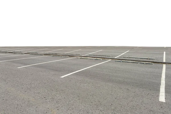 Üres parkolóban elszigetelt fehér background. — Stock Fotó