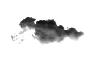 Beyaz arka plan üzerinde kara bulutlar