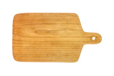 Kesme tahtası beyaz arkaplanda izole edildi.