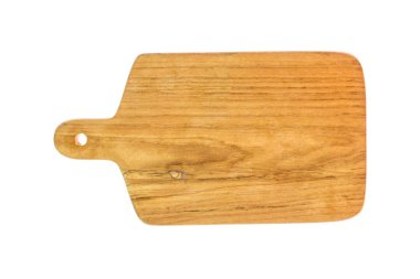 Kesme tahtası beyaz arkaplanda izole edildi.