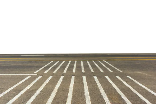 Boční pohled na asfaltovou silnici izolovaných na bílém pozadí. — Stock fotografie