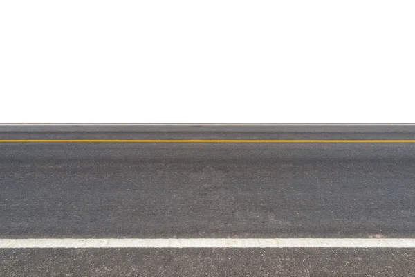 Beyaz arka plan üzerinde izole asfalt yol yan görünüm. — Stok fotoğraf