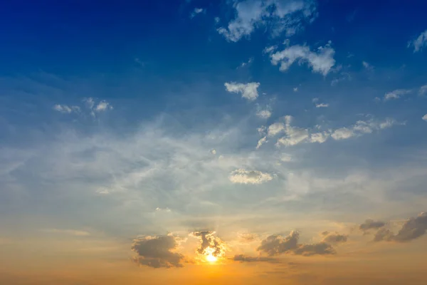Sun on sunset sky — Stock Photo, Image