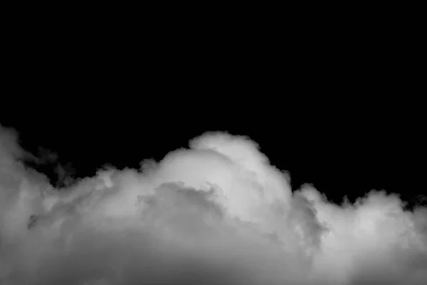 Awan putih pada latar belakang hitam — Stok Foto