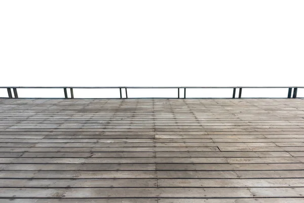 Houten vloer geïsoleerd op witte achtergrond. — Stockfoto