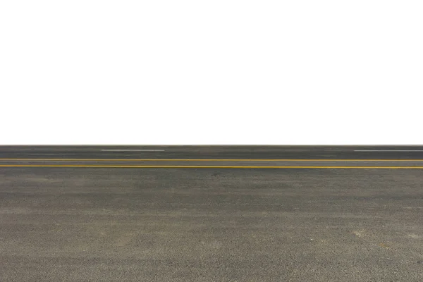 白色背景下隔离的沥青路面侧视图 这是快捷方式 — 图库照片