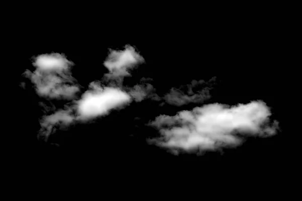 黑色背景上的白云 — 图库照片
