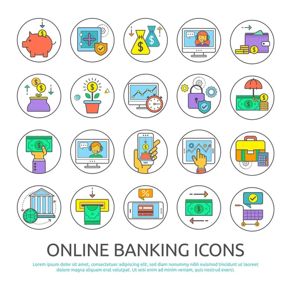 Online banking icons — Stock Vector