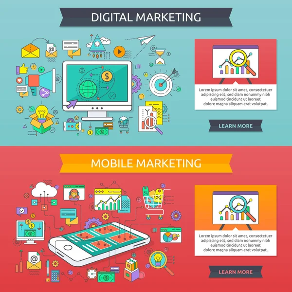 Dijital pazarlama simge kümesi