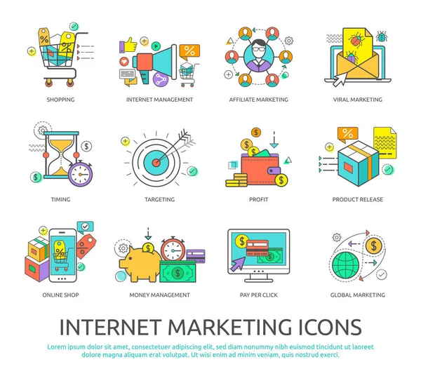 Set of Internet marketing icon — Stock Vector