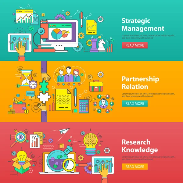 Management, Partnership and Research — Stock Vector