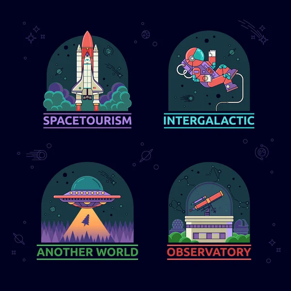 Conjunto de iconos de espacio. — Vector de stock