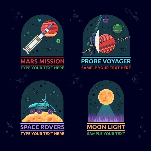 Conjunto de iconos de espacio. — Vector de stock