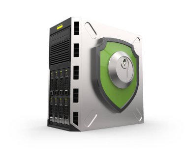 Ağ sunucu durum üzerinde beyaz izole.