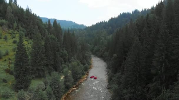 Dağ nehrinin hava araştırması, Bukovel Ukrayna — Stok video