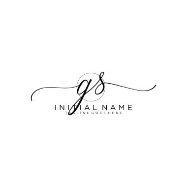 Gs Beauty vektör ilk logosu, ilk imzanın el yazısı logosu.