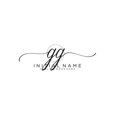 Gg Beauty vektör ilk logosu, ilk imzanın el yazısı logosu.