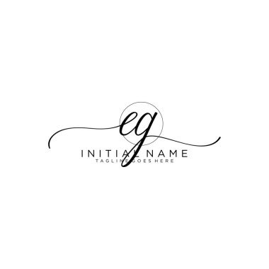 EG Beauty vector initial logo, handwriting logo of initial signature.
