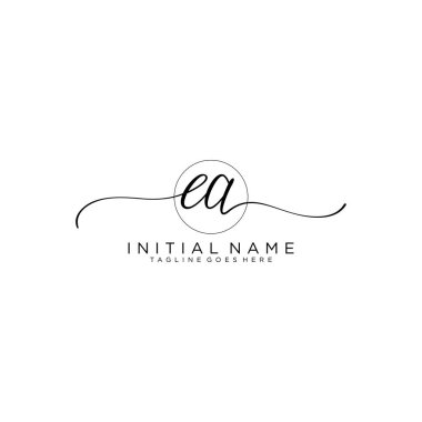 Ea Beauty vektör logosu, ilk imzanın el yazısı logosu.