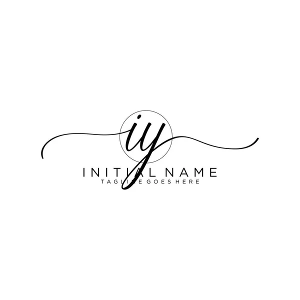 Belleza Vector Logotipo Inicial Logotipo Escritura Mano Firma Inicial — Vector de stock