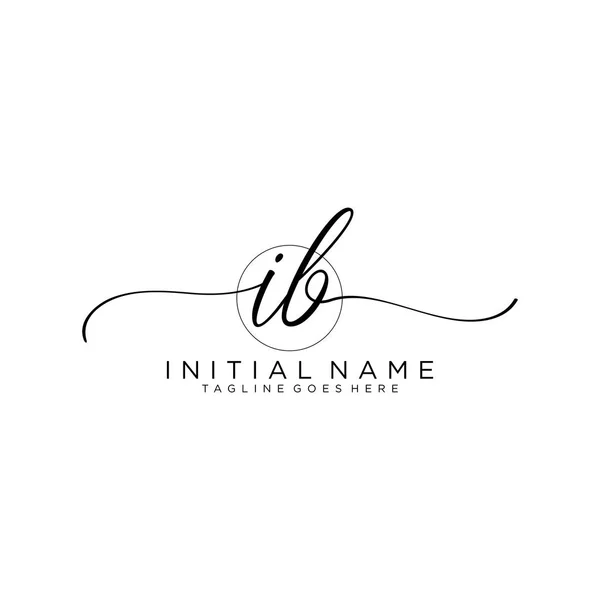 Logo Initial Vecteur Beauty Logo Manuscrit Signature Initiale — Image vectorielle