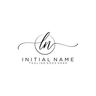 Beauty vektör logosu, ilk imzanın el yazısı logosu.