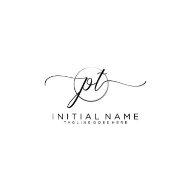 Pt Beauty vektör ilk logosu, ilk imzanın el yazısı logosu.