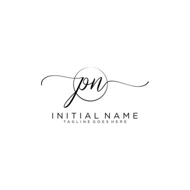 Pn Beauty vektör ilk logosu, ilk imzanın el yazısı logosu.