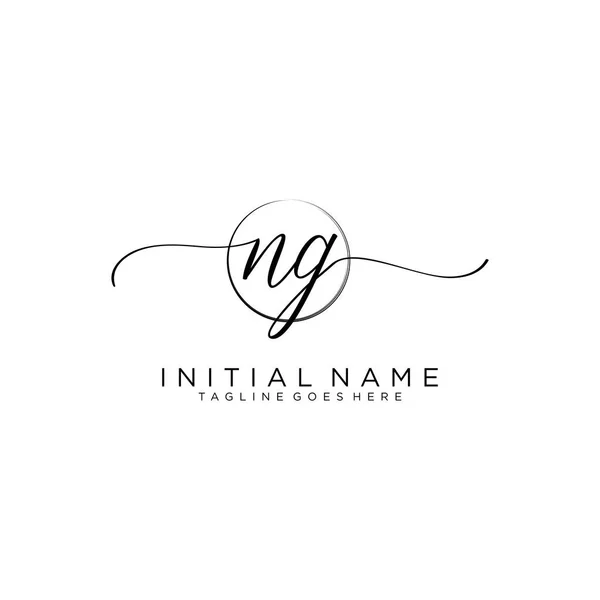 NG Beauty vector initial logo, handwriting logo of initial signature.