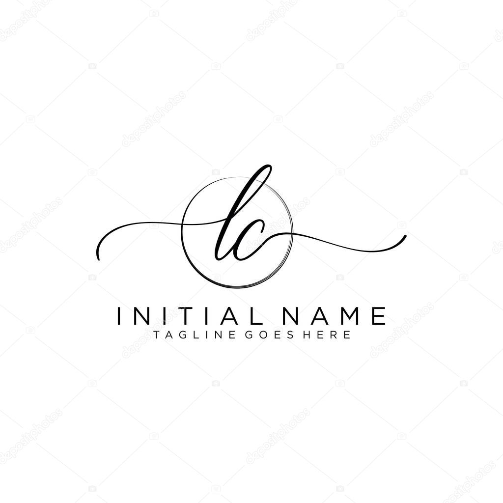 LC Beauty vector initial logo, handwriting logo of initial signature.