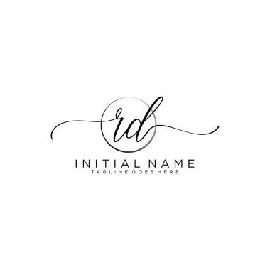Rd Beauty vektör ilk logosu, ilk imzanın el yazısı logosu.