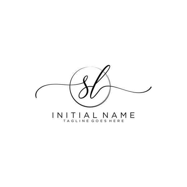 Beauty Vector Initial Logo Handwriting Logo Initial Signature — ストックベクタ