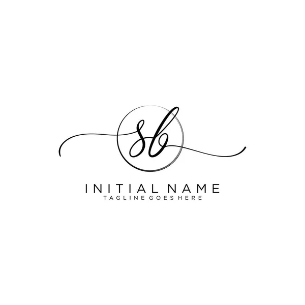 Sb Beauty vektör ilk logosu, ilk imzanın el yazısı logosu.