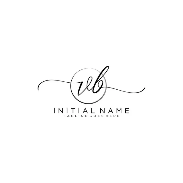 Beauty Vector Logo Initial Logo Manuscrit Signature Initiale — Image vectorielle