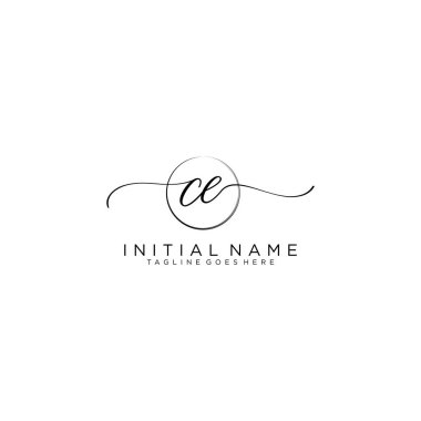 Ce Beauty vektör logosu, ilk imzanın el yazısı logosu.