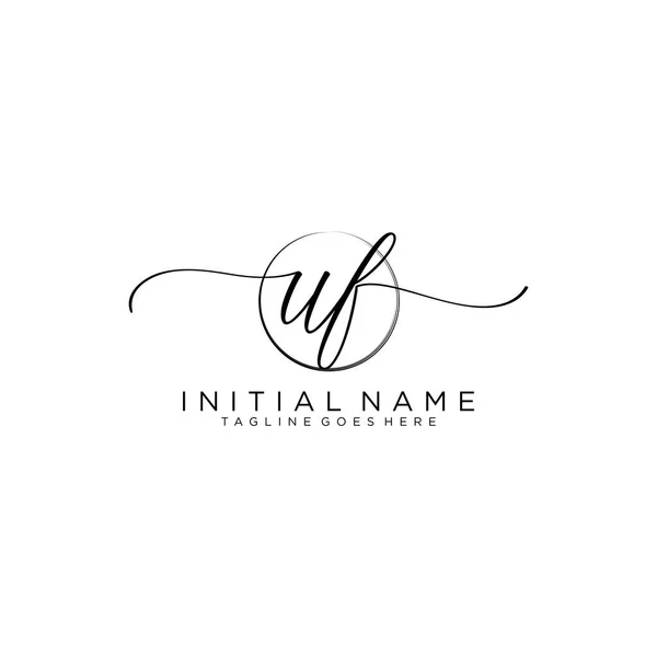 Beauty Vector Initiaal Logo Handschrift Logo Van Eerste Handtekening — Stockvector