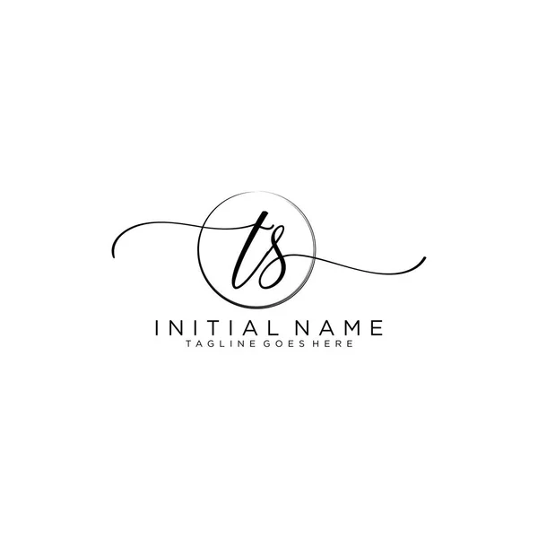 Beauty Logo Initial Vectoriel Logo Manuscrit Signature Initiale — Image vectorielle