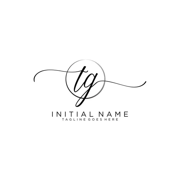 Tg Beauty vektör ilk logosu, ilk imzanın el yazısı logosu.