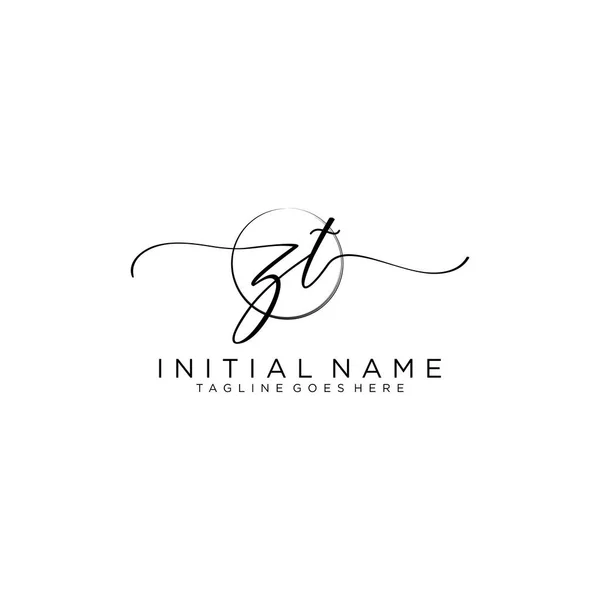 Beauty Vector Initiallogo Handschrift Logo Der Initialunterschrift — Stockvektor