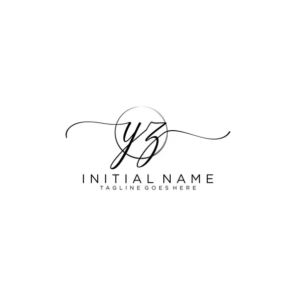 Beauty Vector Initiaal Logo Handschrift Logo Van Eerste Handtekening — Stockvector